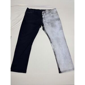 Kenneth Cole Mens Stretch Jeans 46x30 Blue Half Bleached Baggy Skater Streetwear